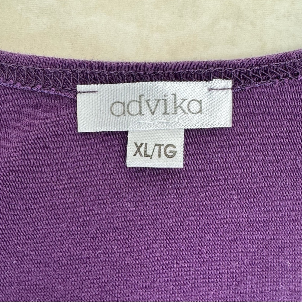 Long Sleeve Tencel Swing Top from advika in Purple- XLG - Picture 4 of 7